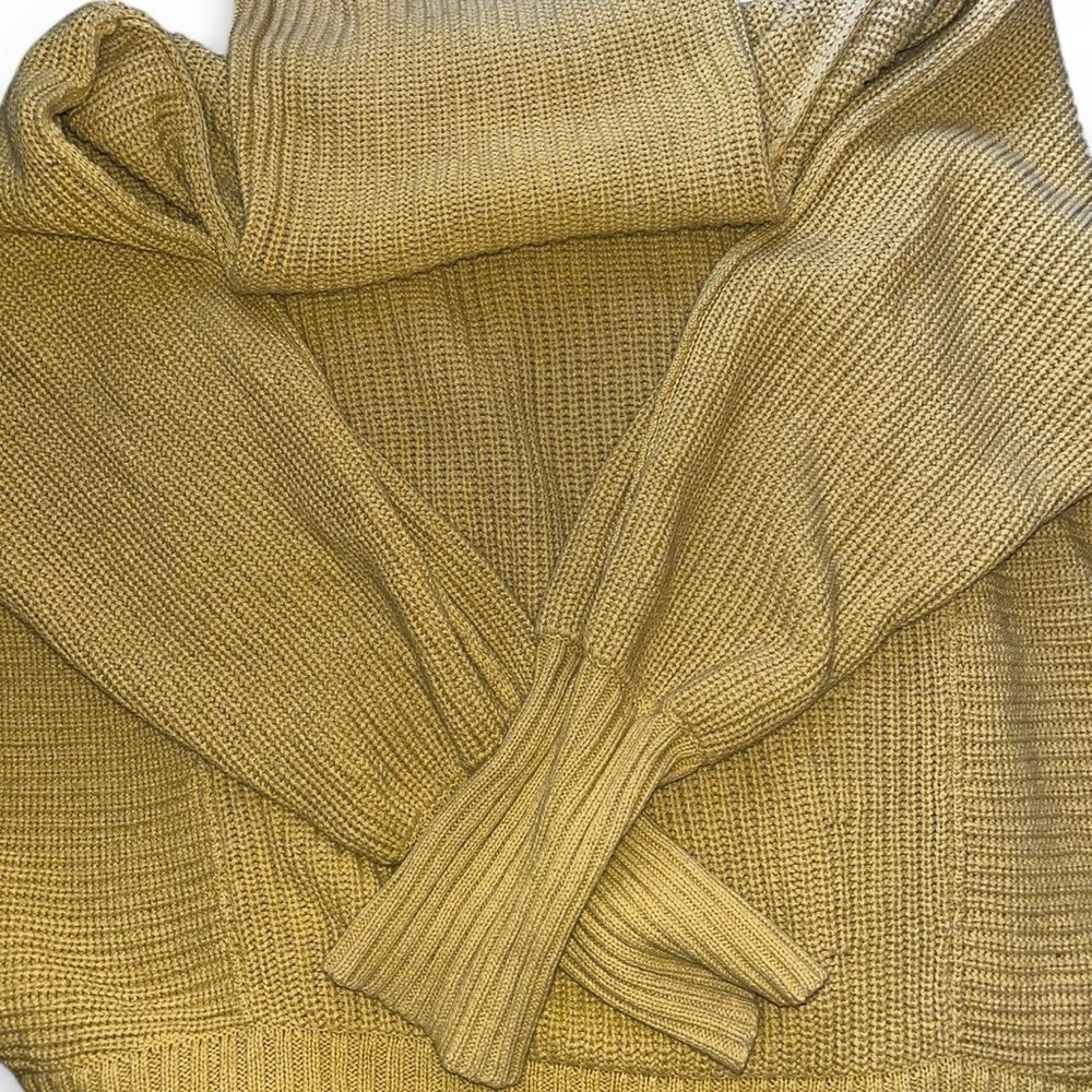Free People Gold Cowl Neck Sweater